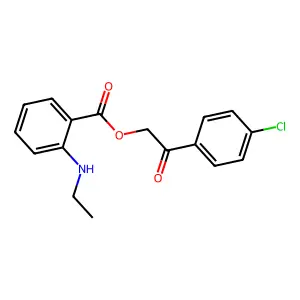 2-(4-Chlorophenyl)-2-oxoethyl 2-(ethylamino)benzoate structure