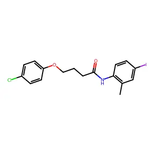 4-(4-chlorophenoxy)-N-(4-iodo-2-methylphenyl)butanamide structure