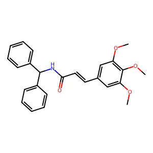 (2E)-N-(diphenylmethyl)-3-(3,4,5-trimethoxyphenyl)prop-2-enamide structure
