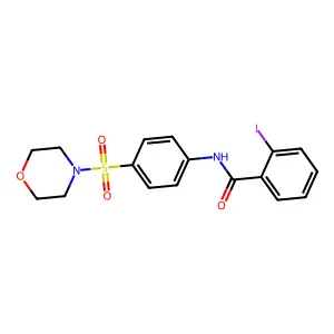 2-iodo-N-(4-morpholin-4-ylsulfonylphenyl)benzamide structure