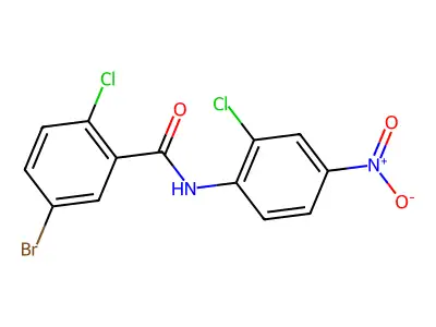 5-bromo-2-chloro-N-(2-chloro-4-nitrophenyl)benzamide structure