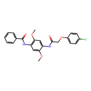 N-[4-[[2-(4-chlorophenoxy)acetyl]amino]-2,5-dimethoxyphenyl]benzamide structure