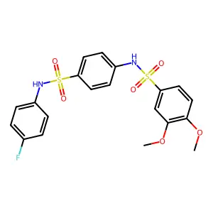 N-[4-[(4-fluorophenyl)sulfamoyl]phenyl]-3,4-dimethoxybenzenesulfonamide structure