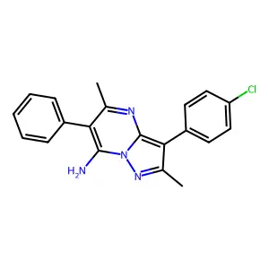 3-(4-Chlorophenyl)-2,5-dimethyl-6-phenylpyrazolo[1,5-a]pyrimidin-7-amine structure