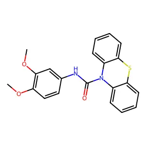 N-(3,4-dimethoxyphenyl)phenothiazine-10-carboxamide structure