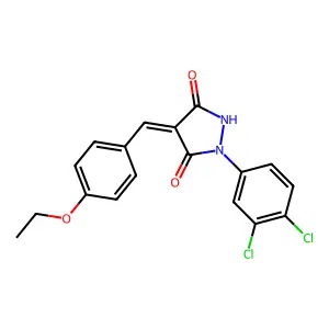 (4E)-1-(3,4-dichlorophenyl)-4-[(4-ethoxyphenyl)methylidene]pyrazolidine-3,5-dione structure