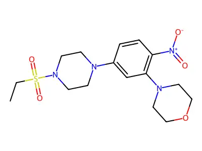 4-[5-(4-Ethylsulfonylpiperazin-1-yl)-2-nitrophenyl]morpholine structure