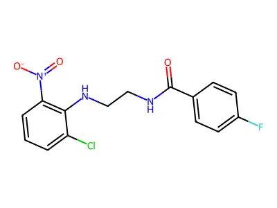N-[2-(2-chloro-6-nitroanilino)ethyl]-4-fluorobenzamide structure