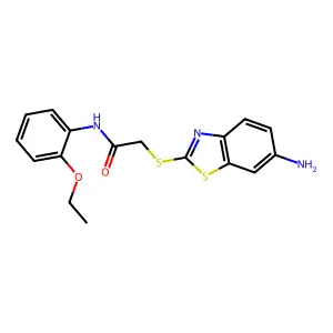 2-[(6-amino-1,3-benzothiazol-2-yl)sulfanyl]-N-(2-ethoxyphenyl)acetamide structure