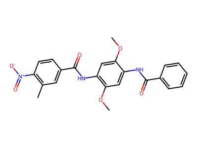 N-(4-benzamido-2,5-dimethoxyphenyl)-3-methyl-4-nitrobenzamide structure