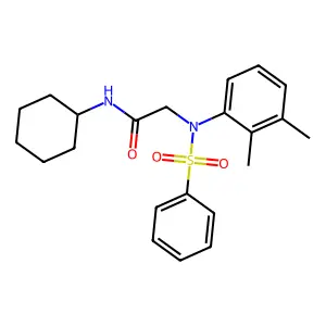 2-[N-(benzenesulfonyl)-2,3-dimethylanilino]-N-cyclohexylacetamide structure