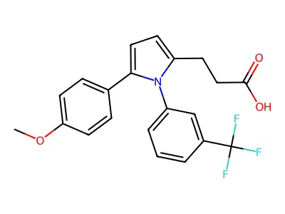 3-[5-(4-methoxyphenyl)-1-[3-(trifluoromethyl)phenyl]pyrrol-2-yl]propanoic Acid structure