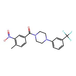 (4-Methyl-3-nitrophenyl)-[4-[3-(trifluoromethyl)phenyl]piperazin-1-yl]methanone structure