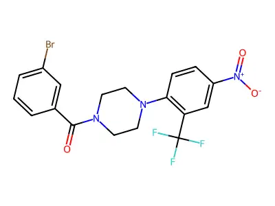 (3-Bromophenyl)-[4-[4-nitro-2-(trifluoromethyl)phenyl]piperazin-1-yl]methanone structure