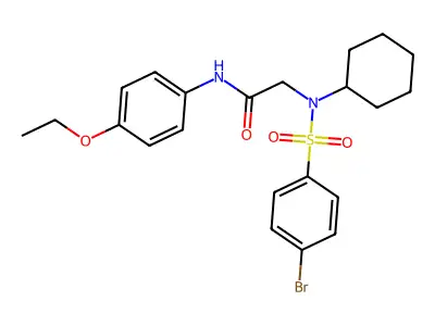 2-[(4-bromophenyl)sulfonyl-cyclohexylamino]-N-(4-ethoxyphenyl)acetamide structure