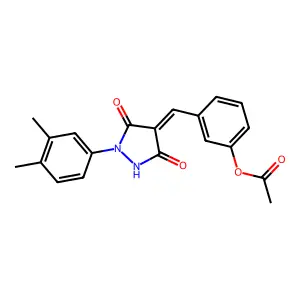 3-{[1-(3,4-Dimethylphenyl)-3,5-dioxo-4-pyrazolidinylidene]methyl}phenyl acetate structure