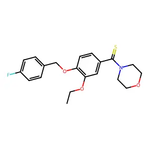 [3-Ethoxy-4-[(4-fluorophenyl)methoxy]phenyl]-morpholin-4-ylmethanethione structure