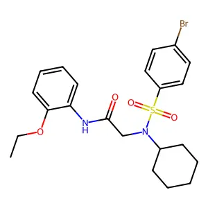 2-[(4-bromophenyl)sulfonyl-cyclohexylamino]-N-(2-ethoxyphenyl)acetamide structure