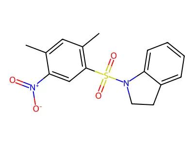 1-((2,4-Dimethyl-5-nitrophenyl)sulfonyl)indoline structure