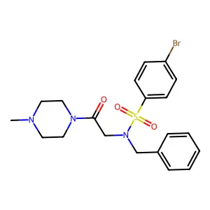N-benzyl-4-bromo-N-[2-(4-methylpiperazin-1-yl)-2-oxoethyl]benzenesulfonamide structure