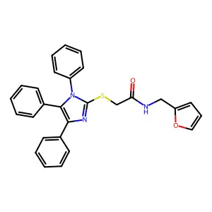 N-(2-furylmethyl)-2-[(1,4,5-triphenyl-1H-imidazol-2-yl)sulfanyl]acetamide structure