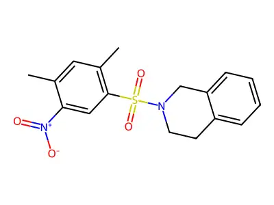 2-(2,4-dimethyl-5-nitrophenyl)sulfonyl-3,4-dihydro-1H-isoquinoline structure