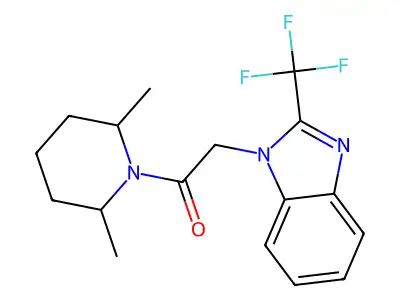 1-(2,6-Dimethylpiperidin-1-yl)-2-[2-(trifluoromethyl)benzimidazol-1-yl]ethanone structure