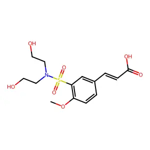 (E)-3-(3-(N,N-bis(2-hydroxyethyl)sulfamoyl)-4-methoxyphenyl)acrylic acid structure