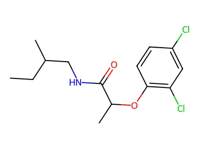 2-(2,4-dichlorophenoxy)-N-(2-methylbutyl)propanamide structure