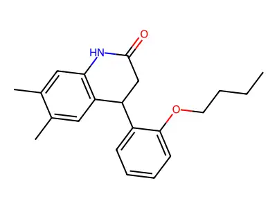 4-(2-butoxyphenyl)-6,7-dimethyl-3,4-dihydroquinolin-2(1H)-one structure
