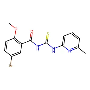 5-bromo-2-methoxy-N-[(6-methylpyridin-2-yl)carbamothioyl]benzamide structure