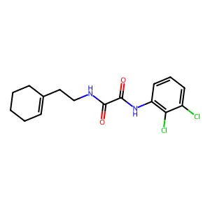 N-[2-(cyclohexen-1-yl)ethyl]-N'-(2,3-dichlorophenyl)oxamide structure
