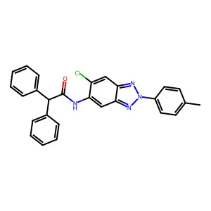 N-[6-chloro-2-(4-methylphenyl)benzotriazol-5-yl]-2,2-diphenylacetamide structure