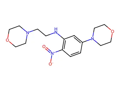 5-(morpholin-4-yl)-N-[2-(morpholin-4-yl)ethyl]-2-nitroaniline structure