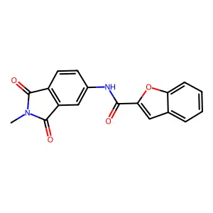 N-(2-methyl-1,3-dioxoisoindol-5-yl)-1-benzofuran-2-carboxamide structure