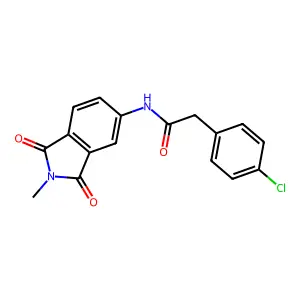 2-(4-chlorophenyl)-N-(2-methyl-1,3-dioxoisoindol-5-yl)acetamide structure