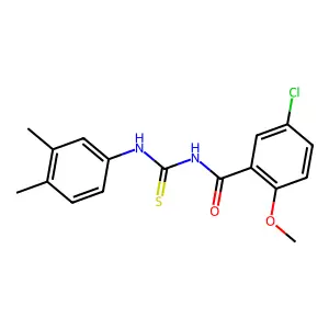 5-chloro-N-[(3,4-dimethylphenyl)carbamothioyl]-2-methoxybenzamide structure
