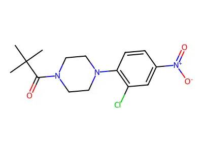 1-[4-(2-Chloro-4-nitrophenyl)piperazin-1-yl]-2,2-dimethylpropan-1-one structure