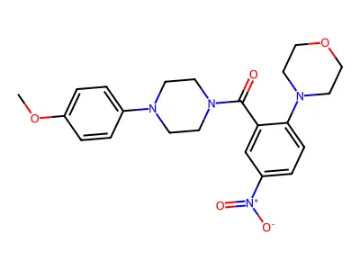 [4-(4-Methoxyphenyl)piperazin-1-yl]-(2-morpholin-4-yl-5-nitrophenyl)methanone structure