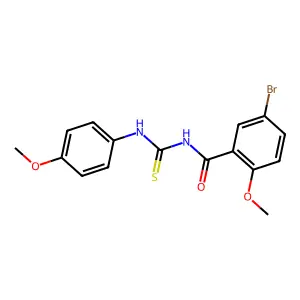 5-bromo-2-methoxy-N-[(4-methoxyphenyl)carbamothioyl]benzamide structure