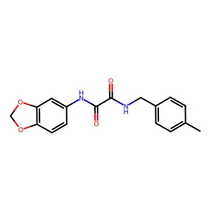 N'-(1,3-benzodioxol-5-yl)-N-[(4-methylphenyl)methyl]oxamide structure