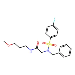 2-[benzyl-(4-fluorophenyl)sulfonylamino]-N-(3-methoxypropyl)acetamide structure