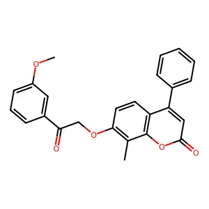 7-[2-(3-methoxyphenyl)-2-oxoethoxy]-8-methyl-4-phenyl-2H-chromen-2-one structure