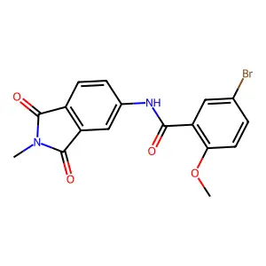 5-bromo-2-methoxy-N-(2-methyl-1,3-dioxo-2,3-dihydro-1H-isoindol-5-yl)benzamide structure