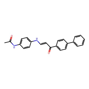 N-[4-[[(E)-3-oxo-3-(4-phenylphenyl)prop-1-enyl]amino]phenyl]acetamide structure