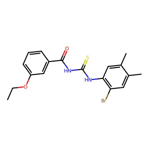 N-[(2-bromo-4,5-dimethylphenyl)carbamothioyl]-3-ethoxybenzamide structure