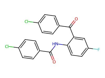 4-chloro-N-[2-(4-chlorobenzoyl)-4-fluorophenyl]benzamide structure