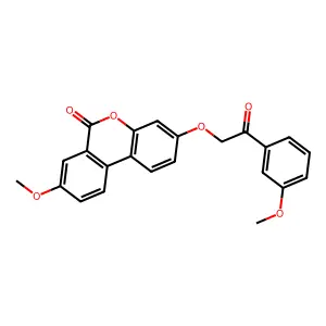 8-methoxy-3-[2-(3-methoxyphenyl)-2-oxoethoxy]-6H-benzo[c]chromen-6-one structure