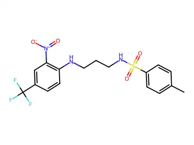 4-methyl-N-[3-[2-nitro-4-(trifluoromethyl)anilino]propyl]benzenesulfonamide structure