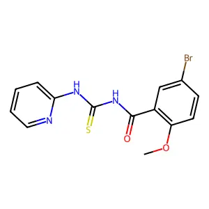 5-bromo-2-methoxy-N-(pyridin-2-ylcarbamothioyl)benzamide structure